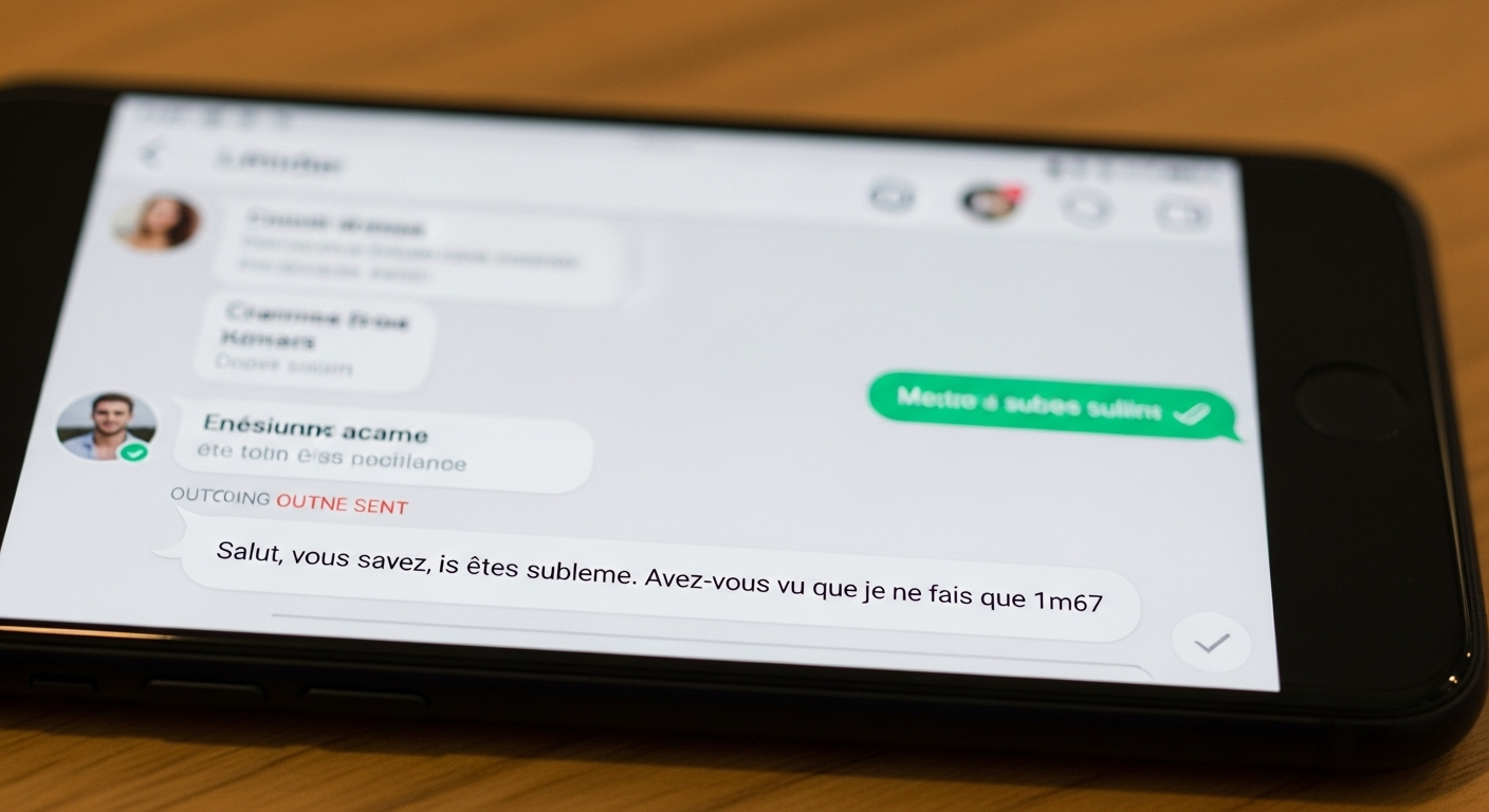 Le premier message : 'Vous avez vu que je ne fais que 1m67 ?'
