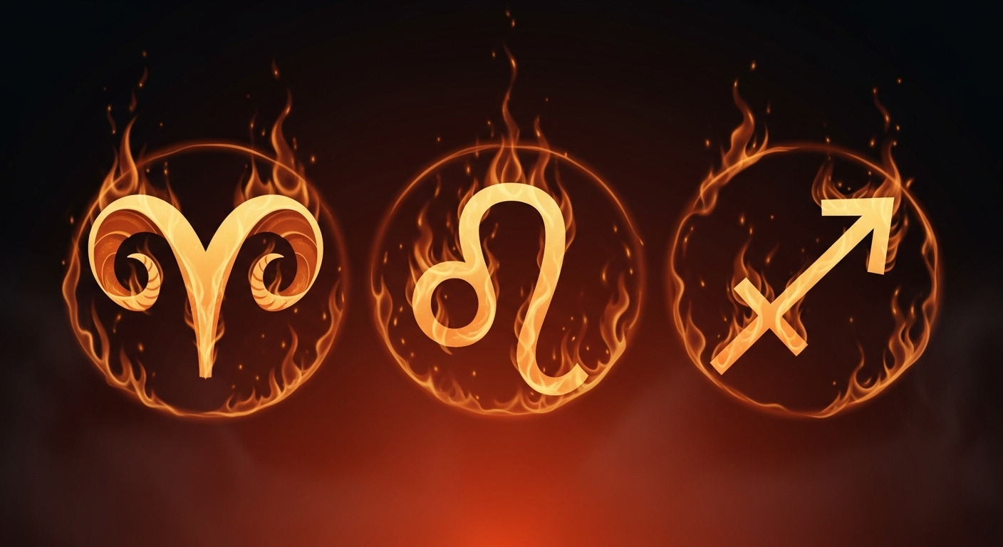 Les signes de Feu (Bélier, Lion, Sagittaire)