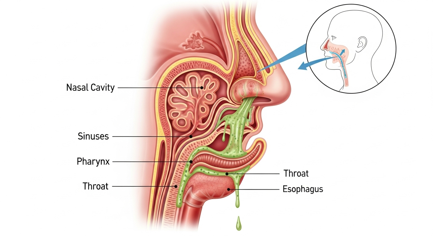 5. Le nez qui coule... dans la gorge