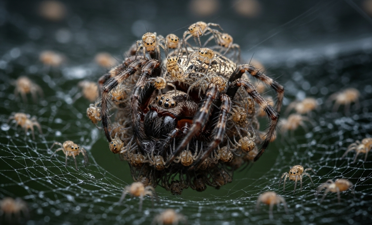 Le sacrifice ultime : quand des milliers de bébés araignées dévorent leur mère pour survivre