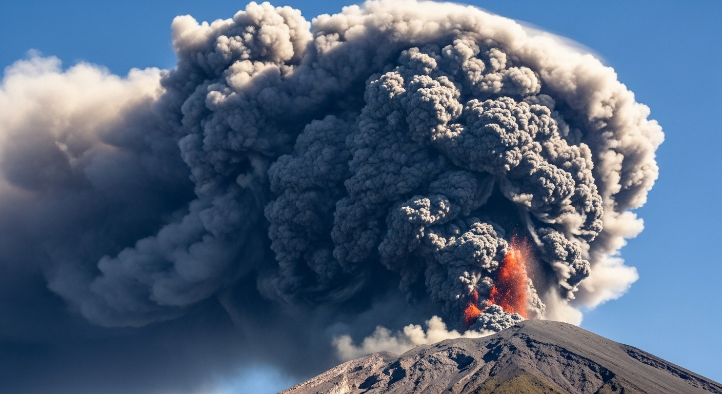 Une colonne de fumée impressionnante dans le ciel