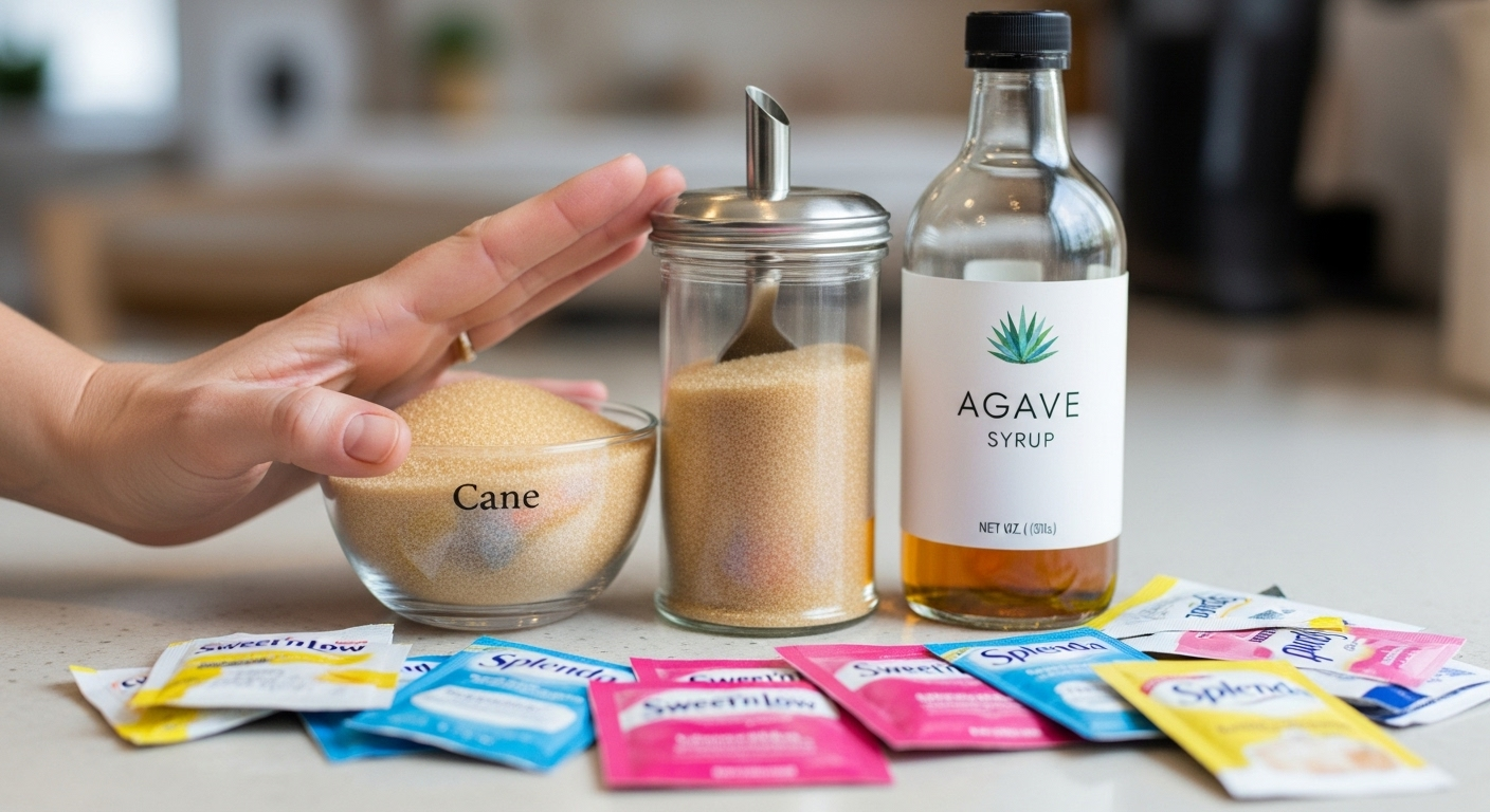 Ceux à laisser au placard : sucre de canne, agave et édulcorants de synthèse