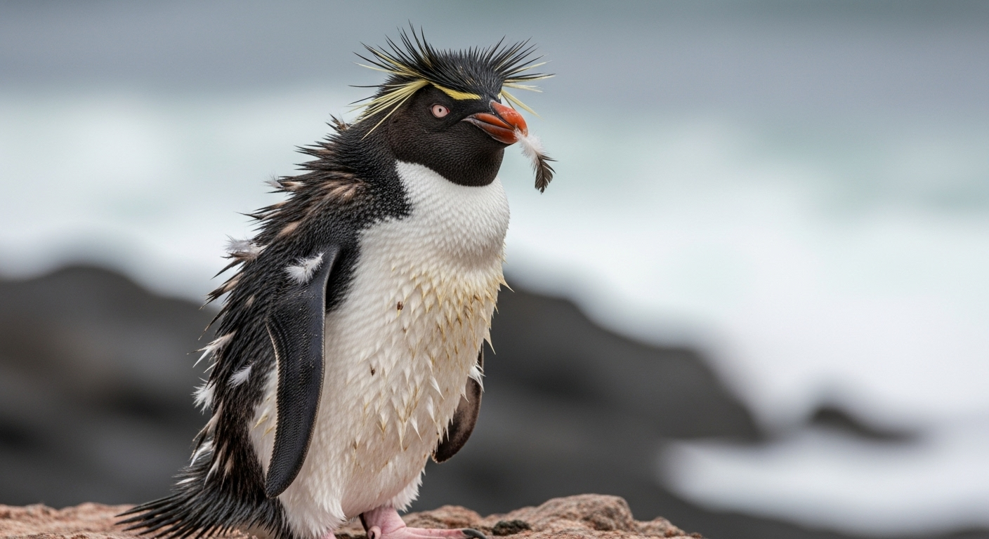 le manchot, et sa mue spectaculaire