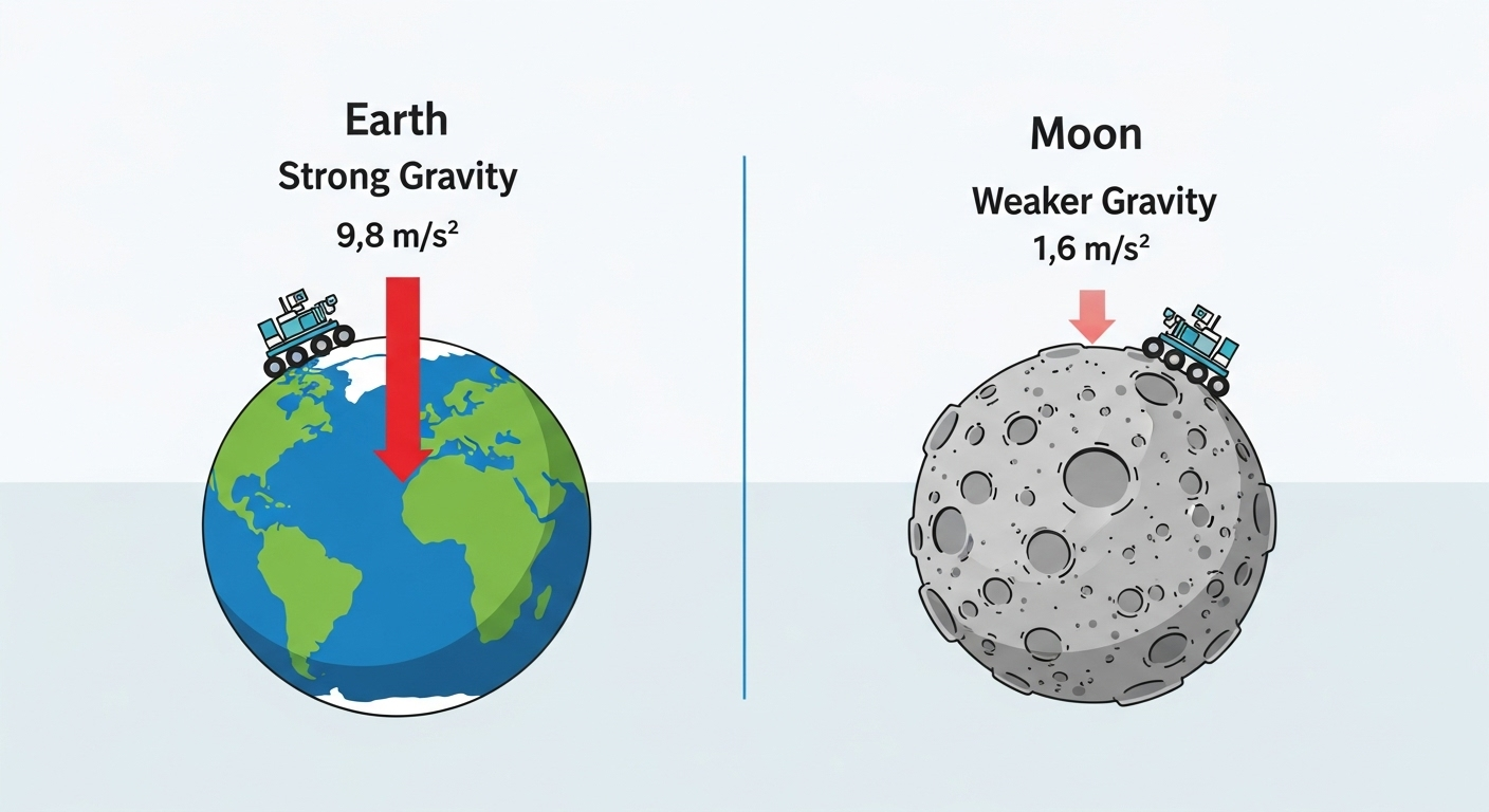 La gravité, oui, mais pas seulement celle du robot !