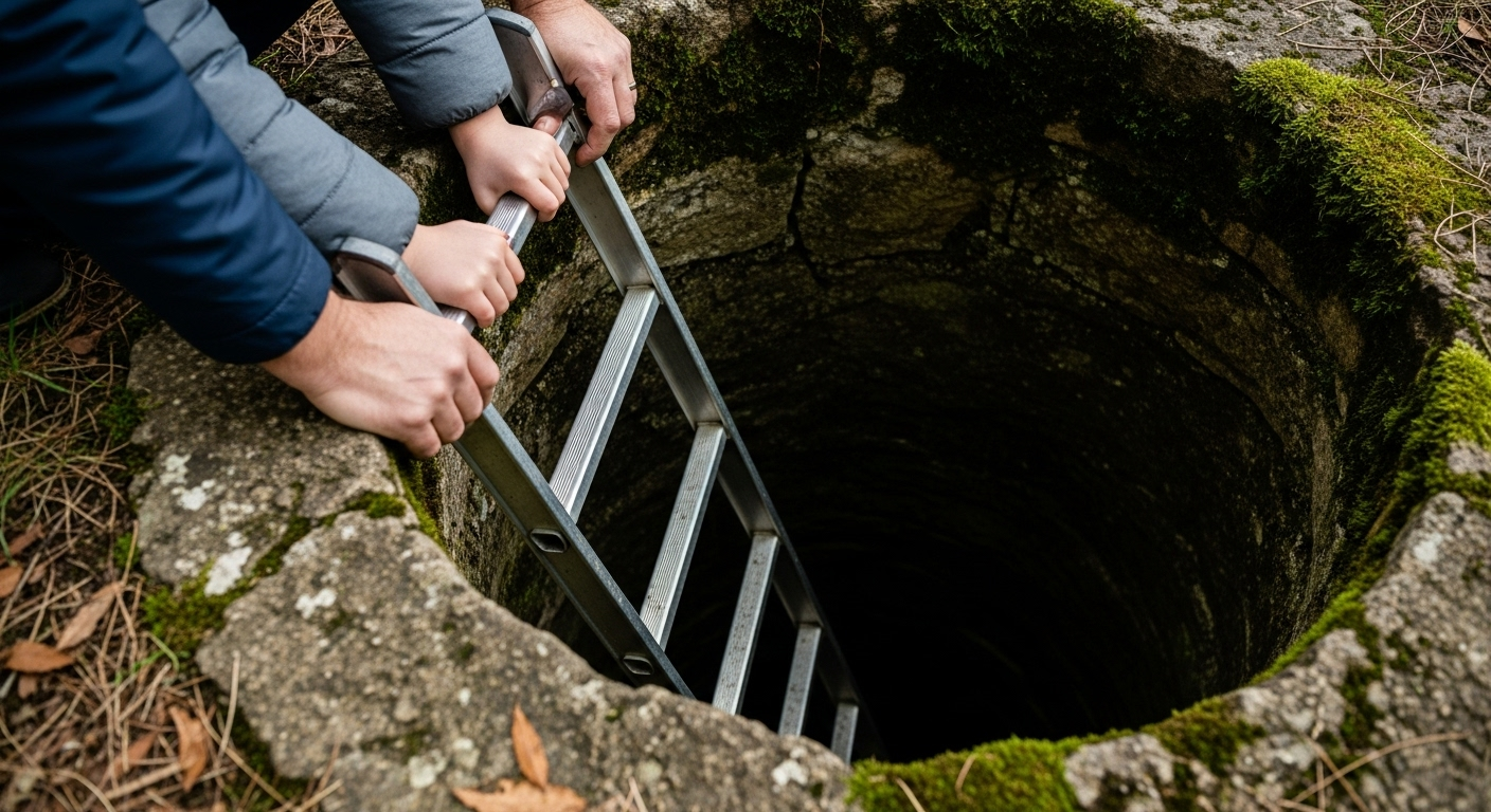 Une échelle, et le souffle retenu du quartier
