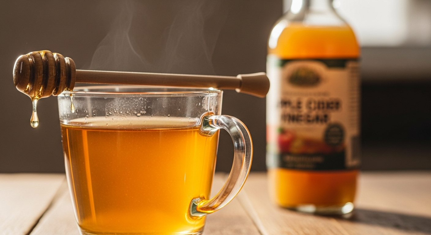 Un breuvage réconfortant : vinaigre de cidre et miel