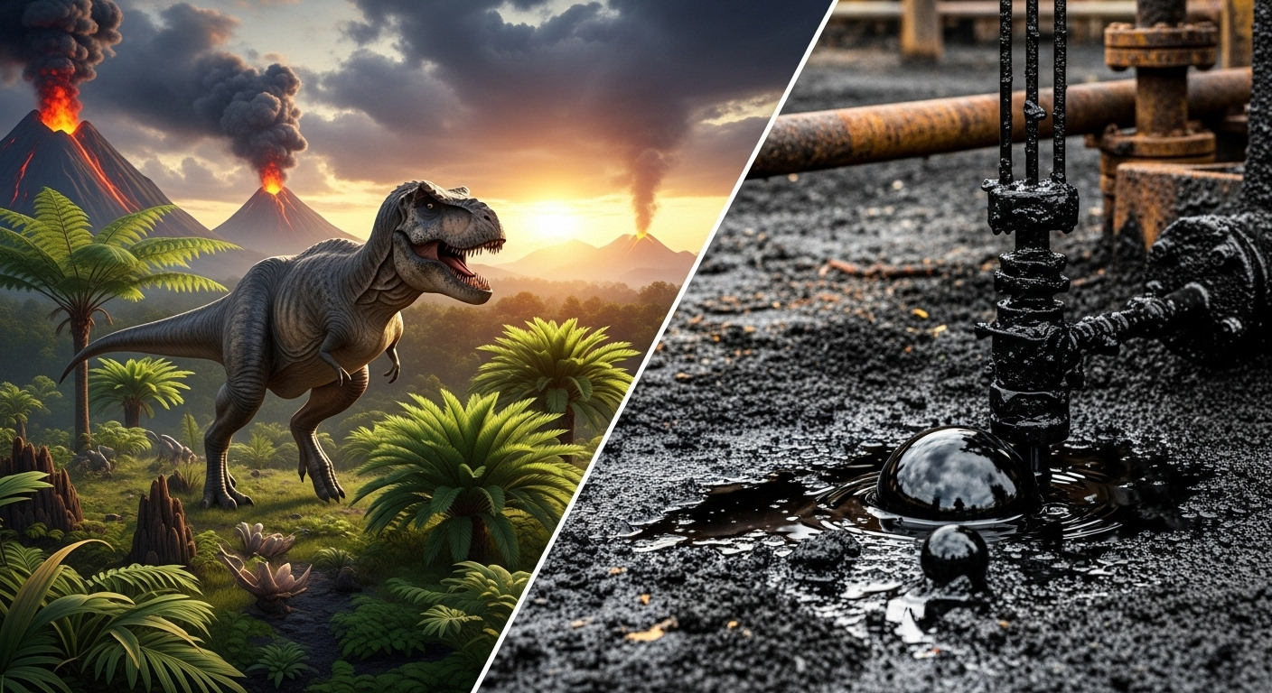 Non, le pétrole ne vient pas des dinosaures : ce que beaucoup ignorent sur son origine