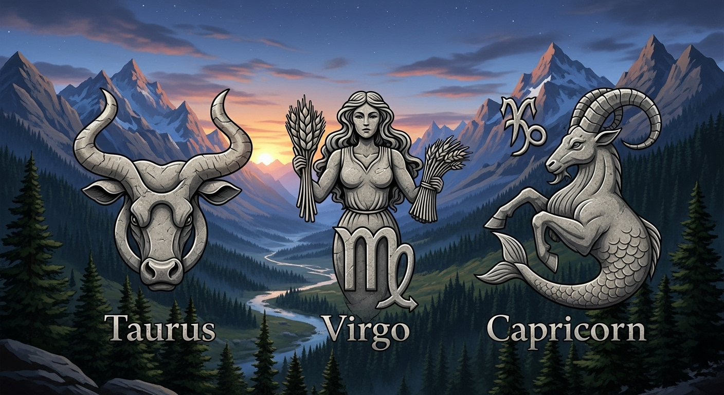 Les signes de Terre (Taureau, Vierge, Capricorne)