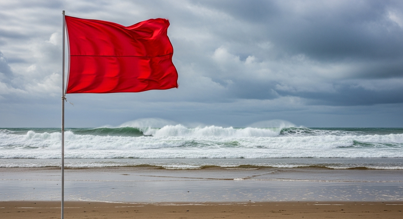 Drapeau rouge : baignade interdite