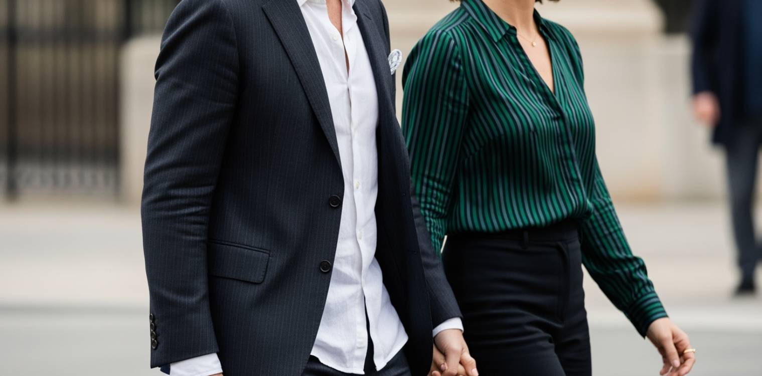 Un couple chic et assorti à Milan