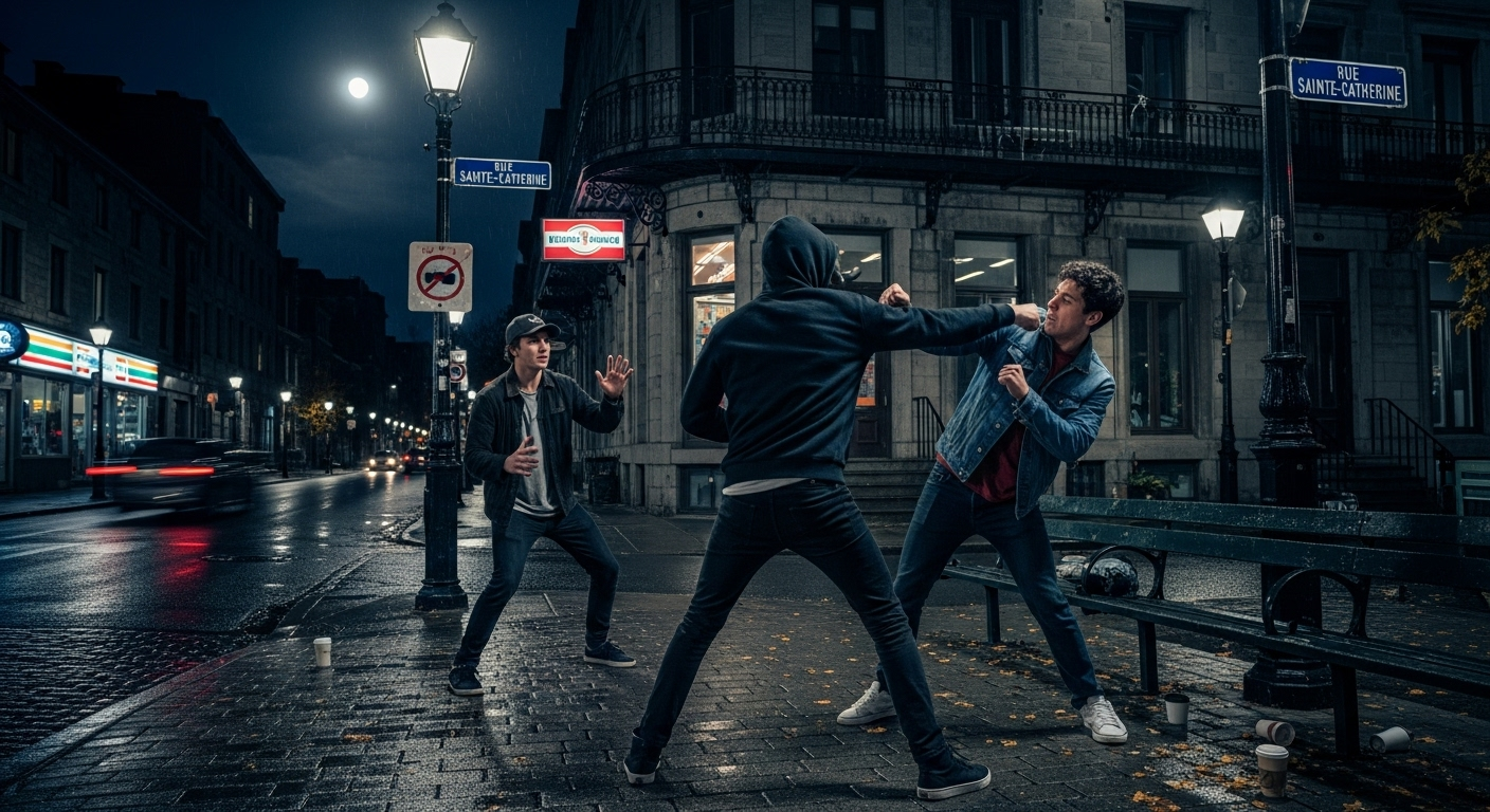 Un jeune de 19 ans blessé à l&#039;arme blanche en pleine nuit à Montréal