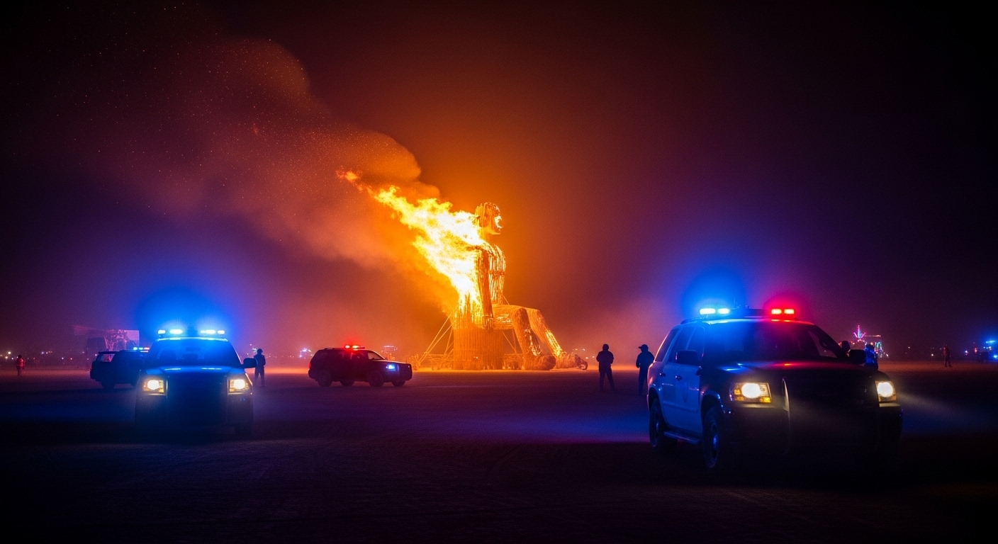 Un meurtre en plein festival burning man : le désert est devenu une scène de crime géante