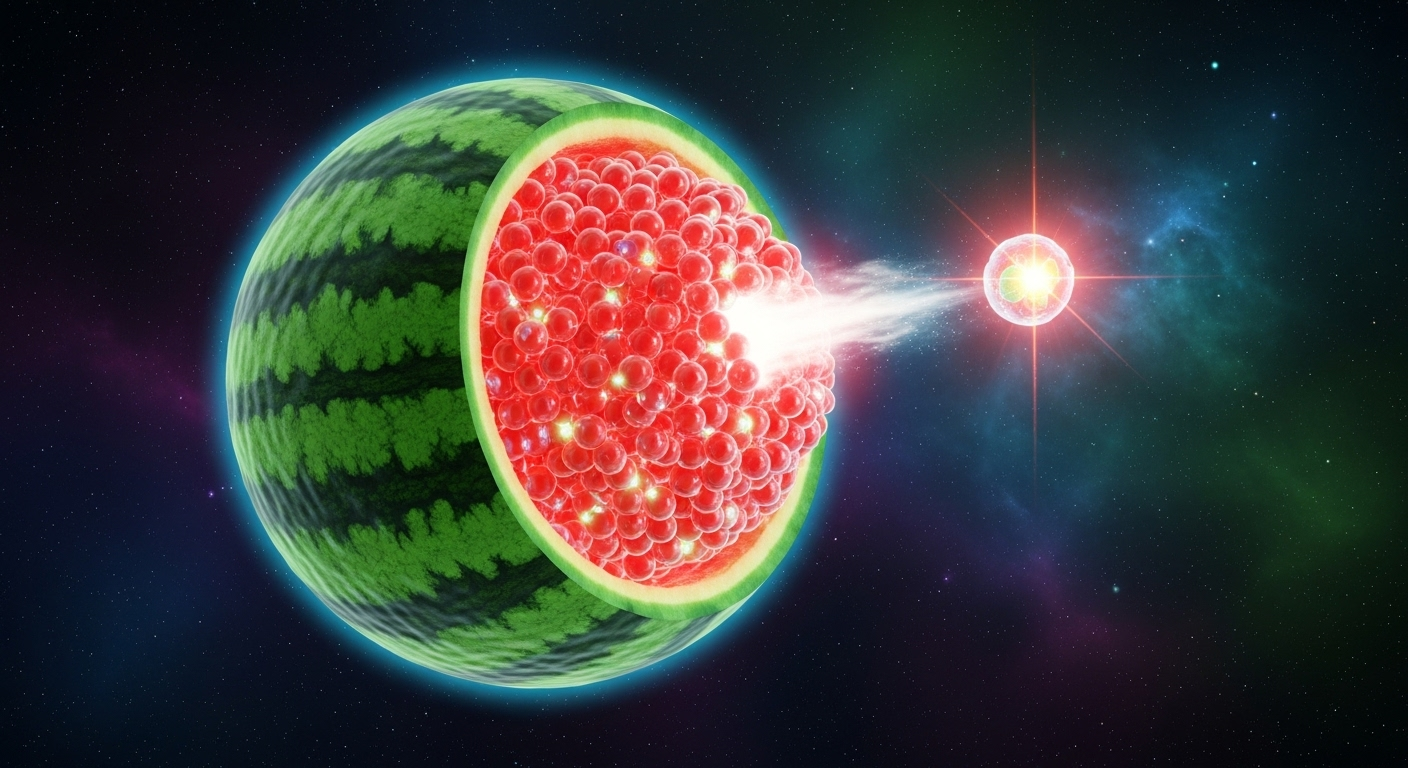 Ce noyau atomique en forme de pastèque se brise d&#039;une façon totalement inédite