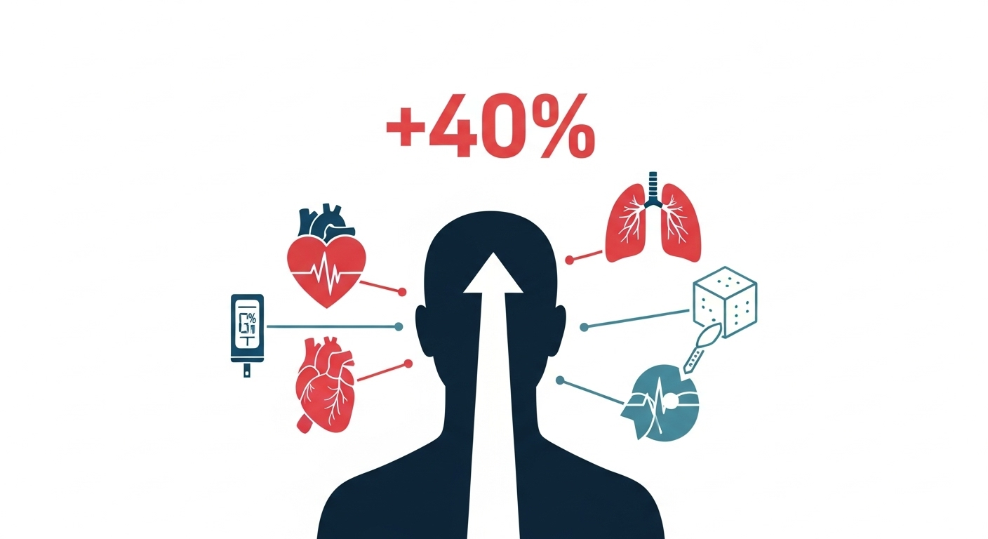 Le verdict des chiffres : un risque accru de 30 à 40 %
