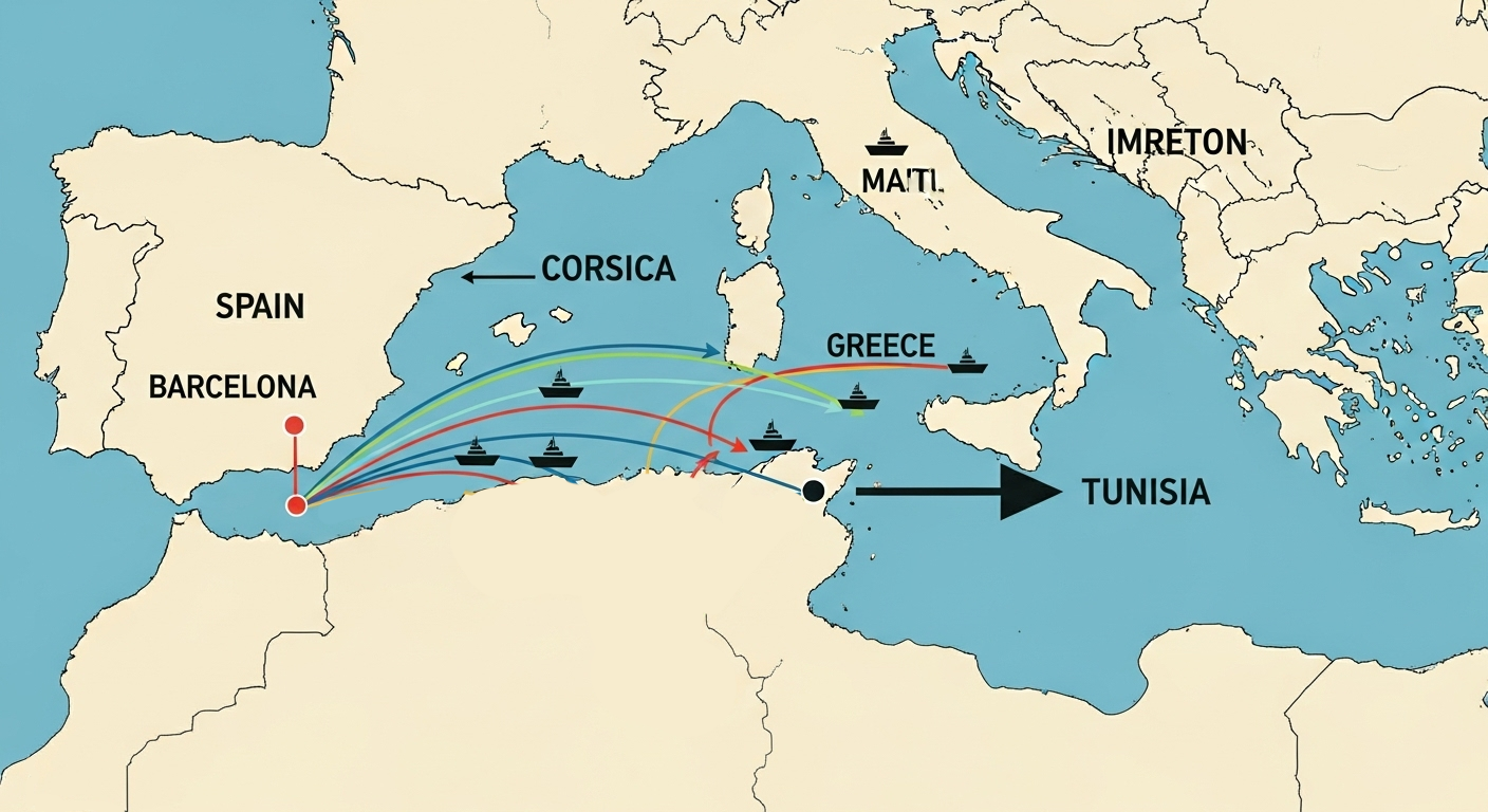 Un convoi hétéroclite venu de toute la méditerranée