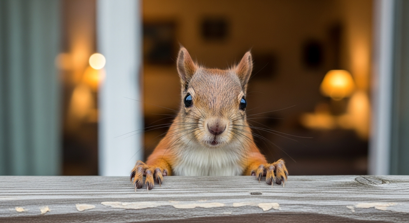 Un simple fruit sur votre fenêtre pour un incroyable ballet d’écureuils