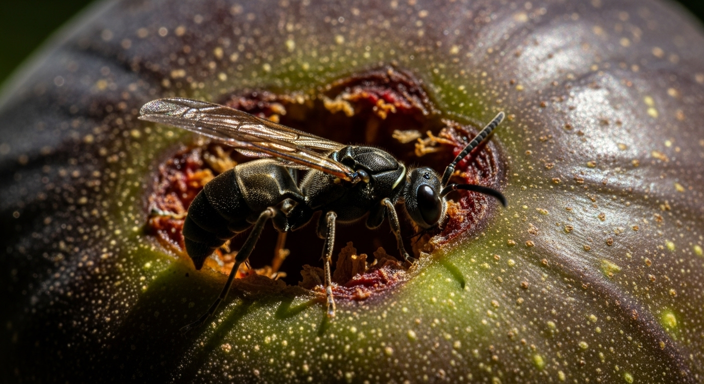 Comment la guêpe se retrouve-t-elle piégée ?