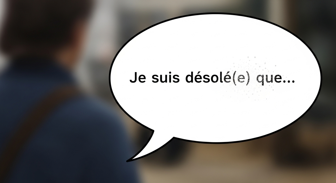 8. 'Je suis désolé(e) que tu le prennes comme ça'