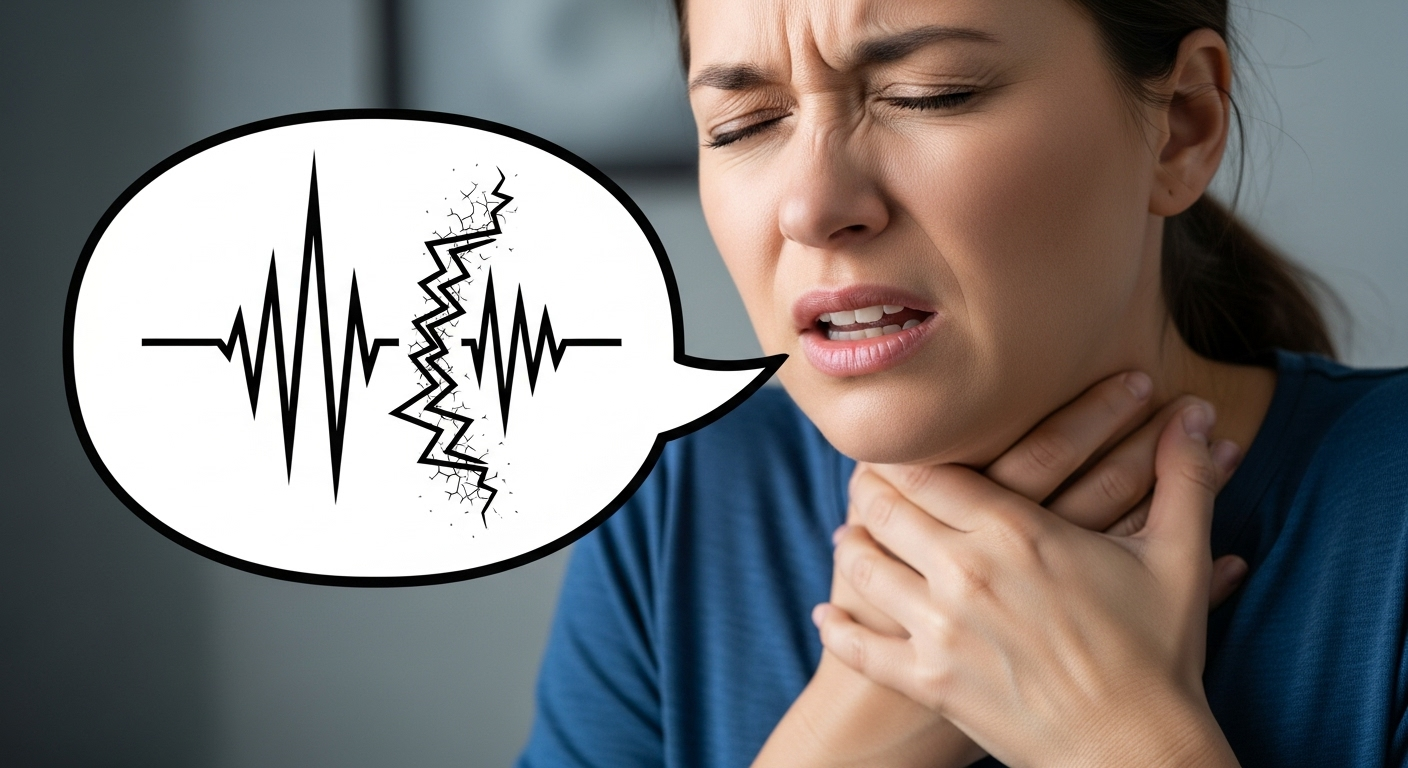 Le premier signe : un mal de gorge et une voix enrouée