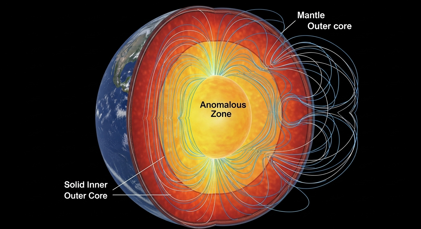 La cause du problème : un 'truc bizarre' au cœur de la Terre