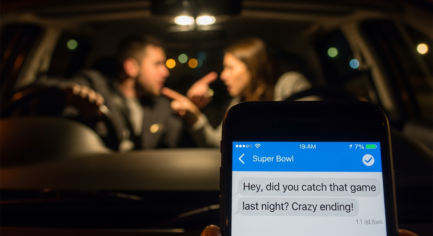 La cause de la dispute : un simple SMS sur le Super Bowl