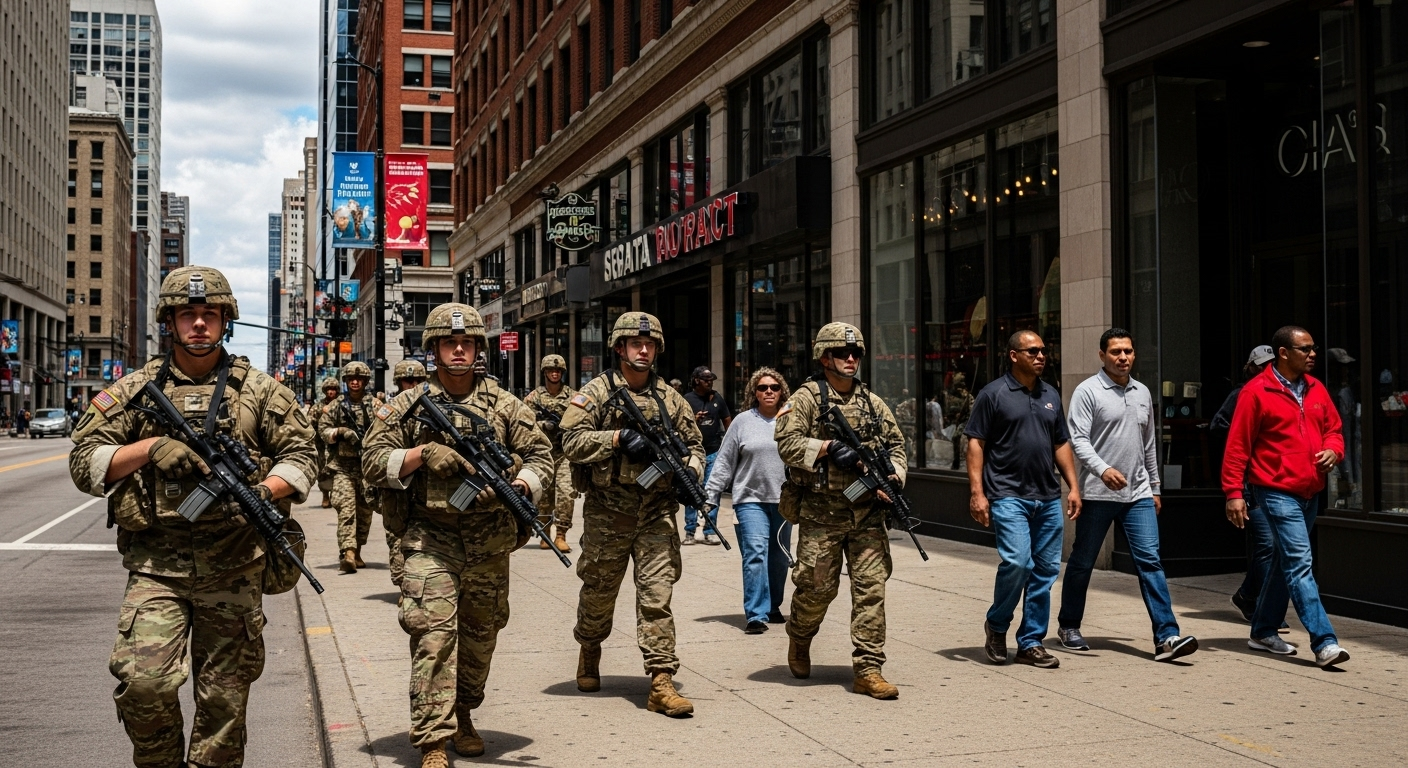 La militarisation de la ville : des soldats dans les rues