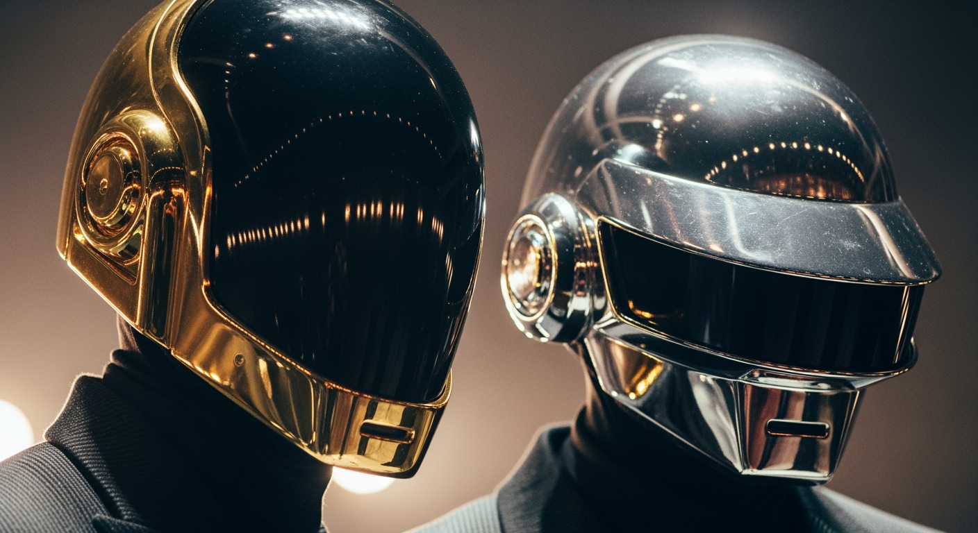 Les Daft Punk apparaissent sans leurs casques pour la première fois : des images rares