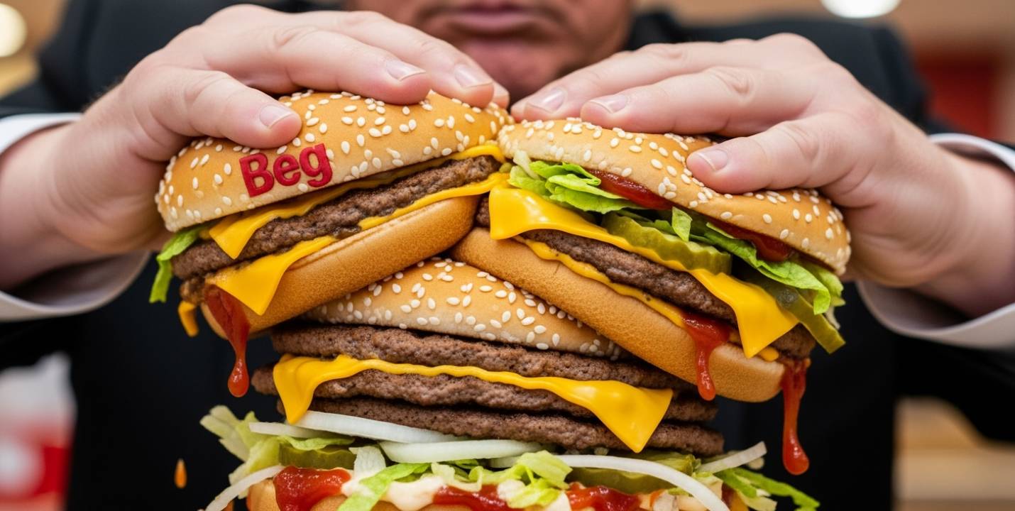 Le festin du président : frites, trois burgers... et un 'Frankenburger'