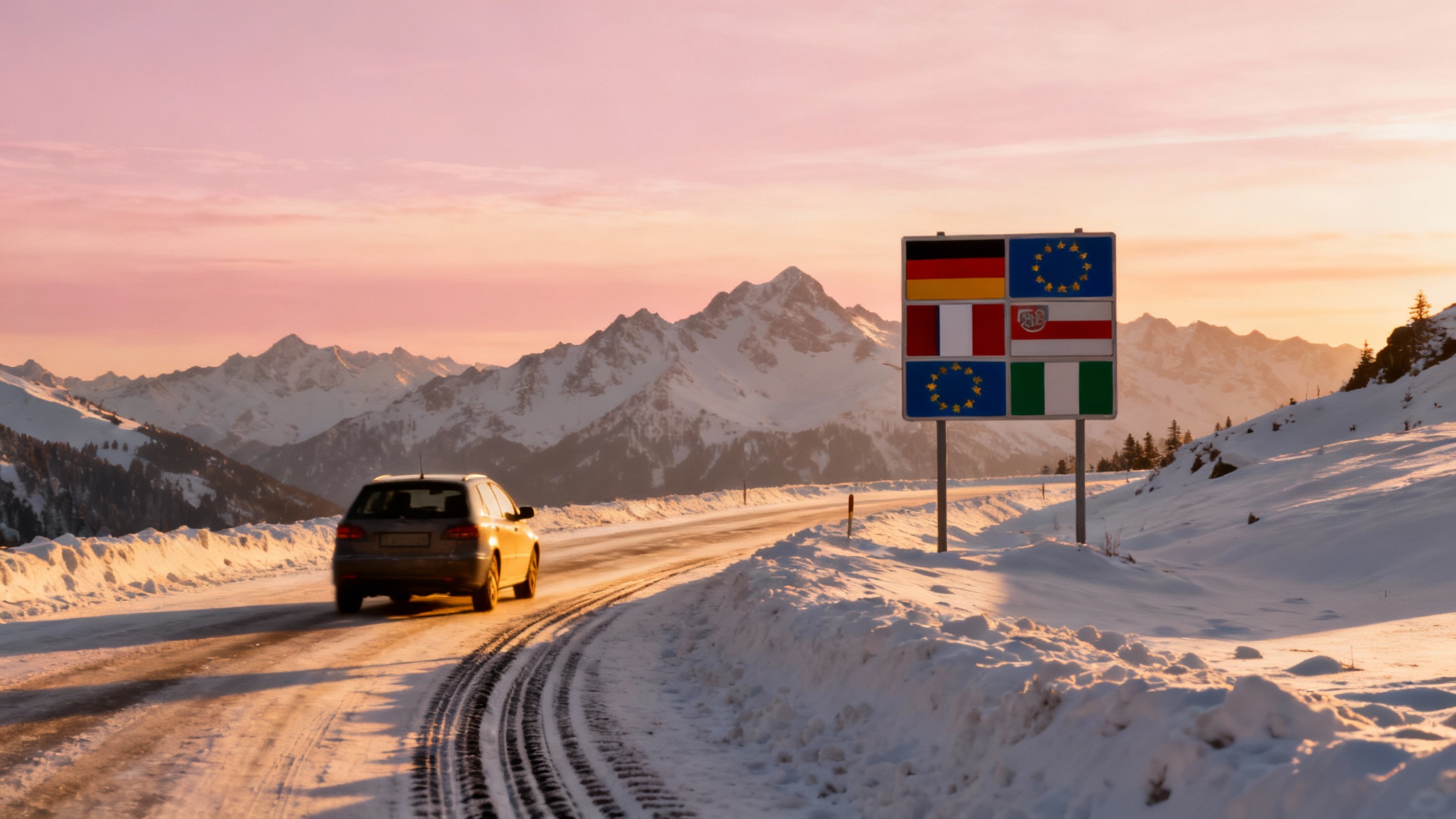 Pneus hiver en Europe : ce casse-tête qui peut vous coûter cher à la frontière