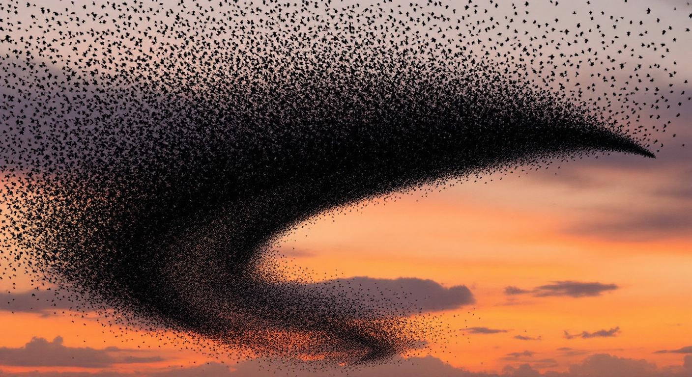 Le secret du ballet des étourneaux : leur cerveau ne fait qu&#039;un