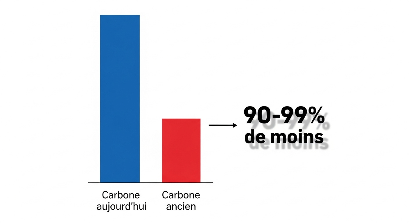 La grande surprise : beaucoup moins de carbone que prévu