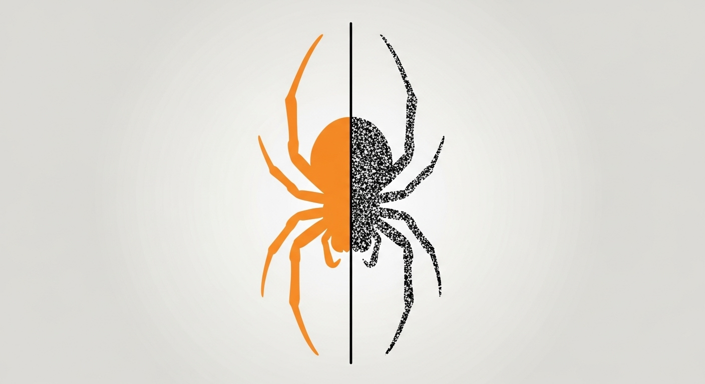 Une araignée coupée en deux