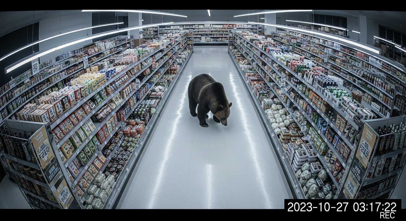 Quand l'ours s'invite au supermarché