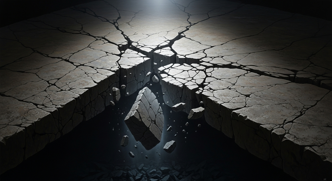 La plaque ne se brise pas d'un coup, mais petit à petit