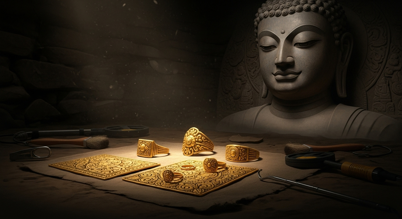 Un trésor en or vieux de 1300 ans découvert sous une statue de Bouddha