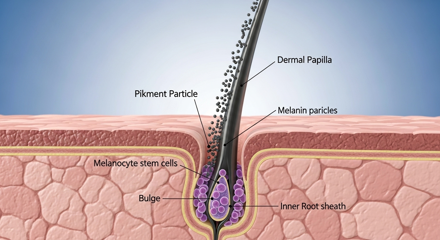 Au cœur du mystère : les cellules souches qui colorent nos cheveux