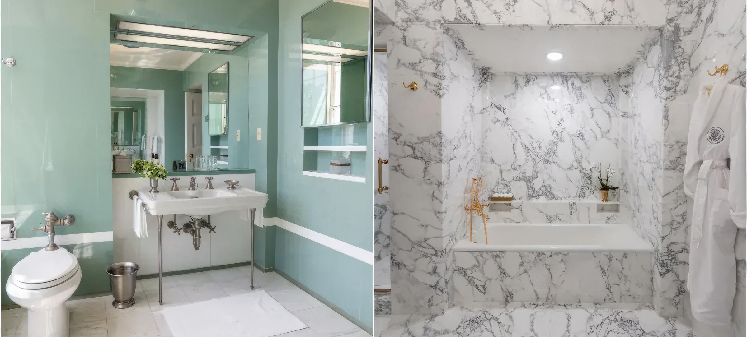 Place au luxe : du marbre noir et blanc partout