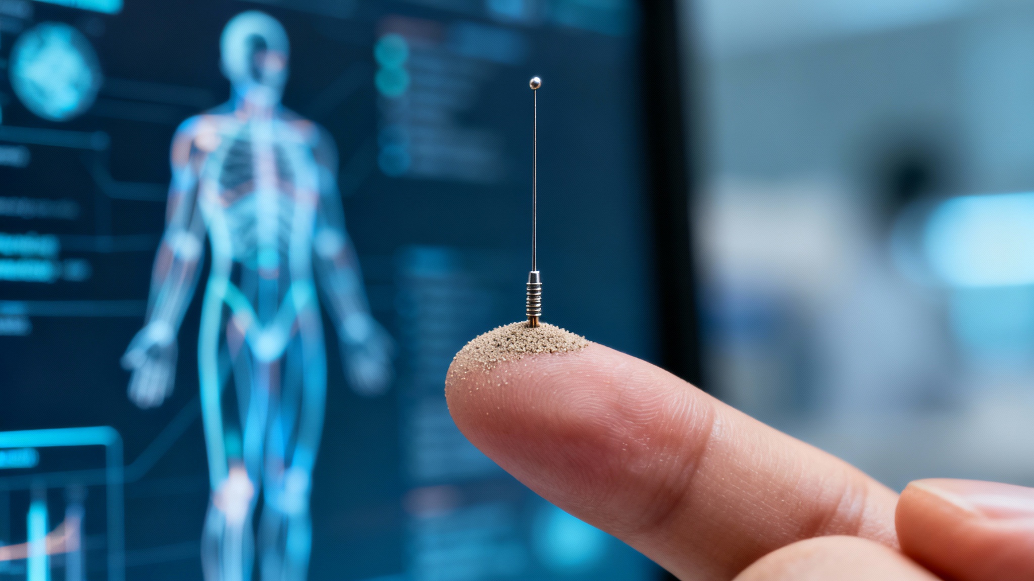 Plus petite qu&rsquo;un grain de sable, cette antenne pourrait alimenter nos implants sans batterie ni chirurgie