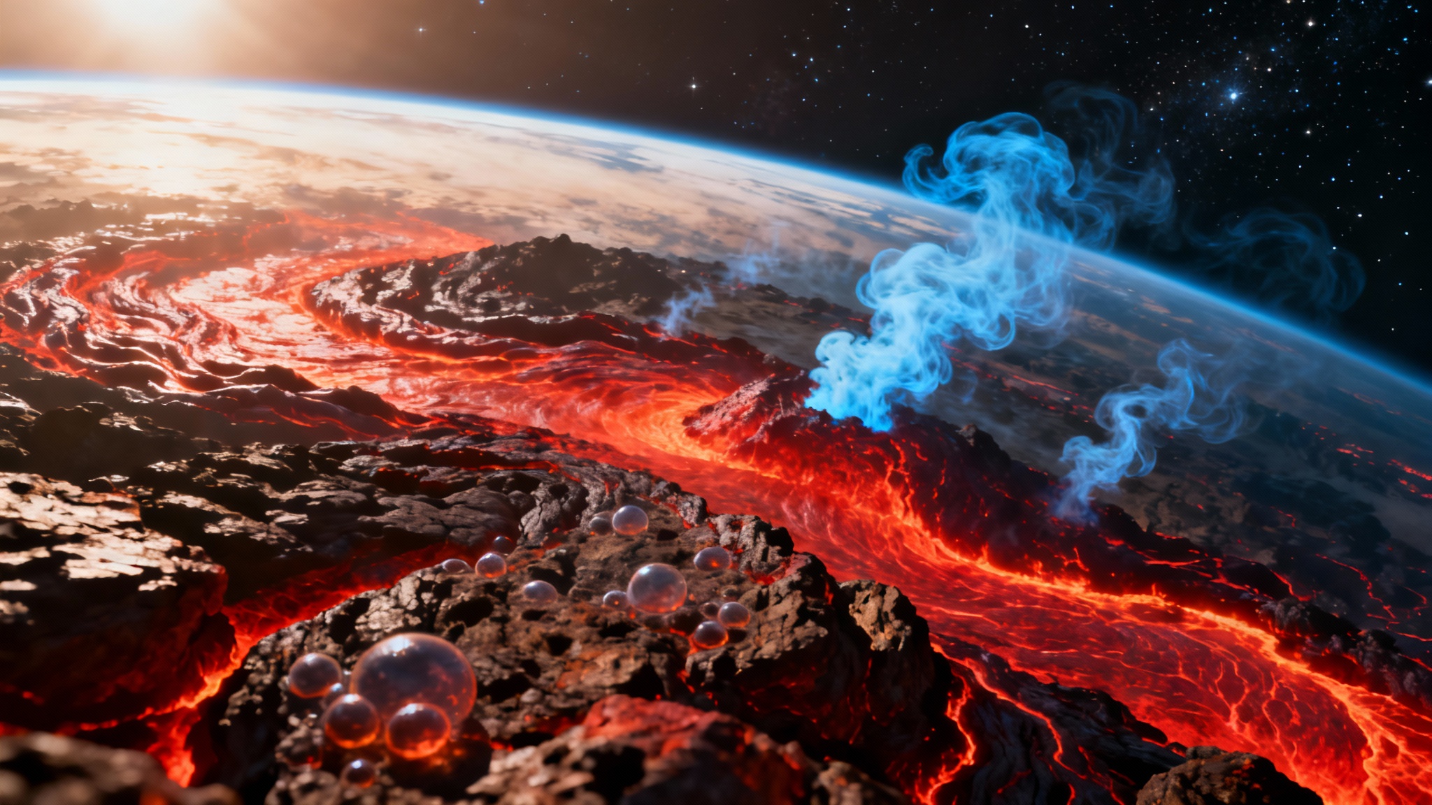 De l&#039;eau née du feu : comment les bébés planètes pourraient créer des océans à partir de magma