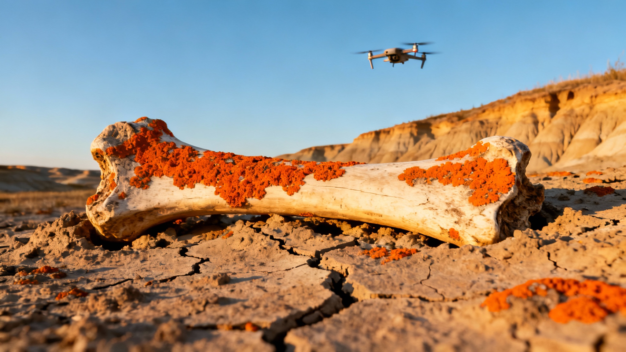 Des lichens orange et des drones : les nouveaux chasseurs de dinosaures