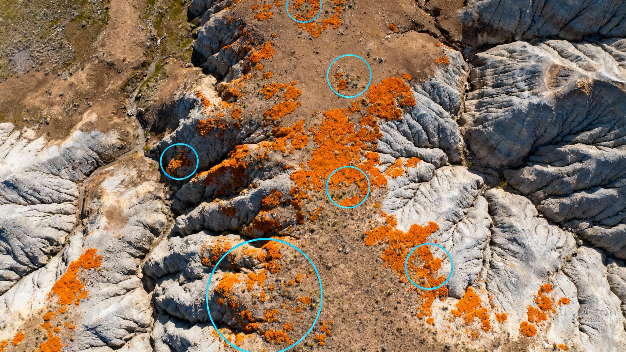 Un indice coloré vu du ciel