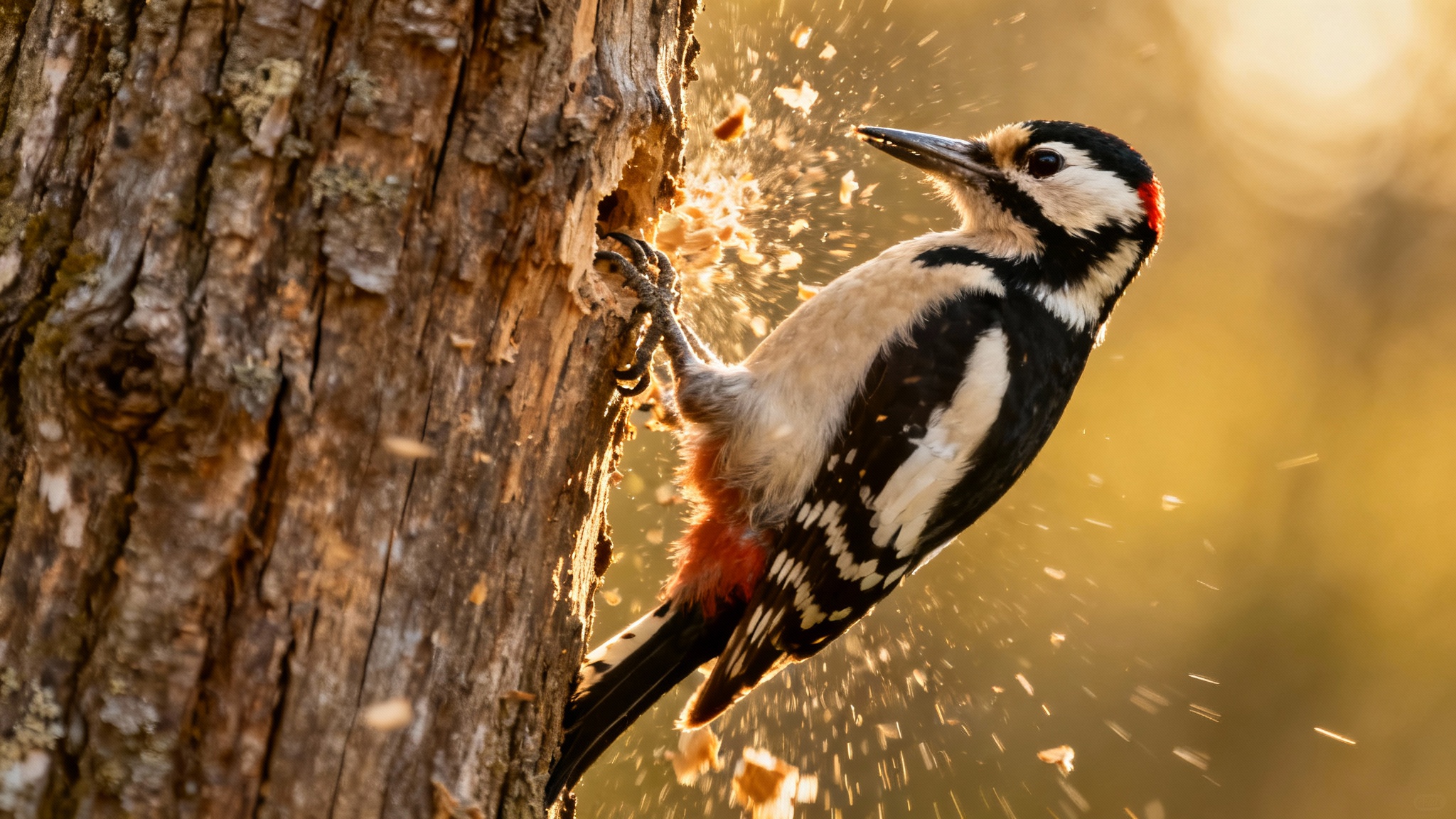 Comment le pic-vert martèle le bois sans jamais se blesser : la mécanique interne révélée