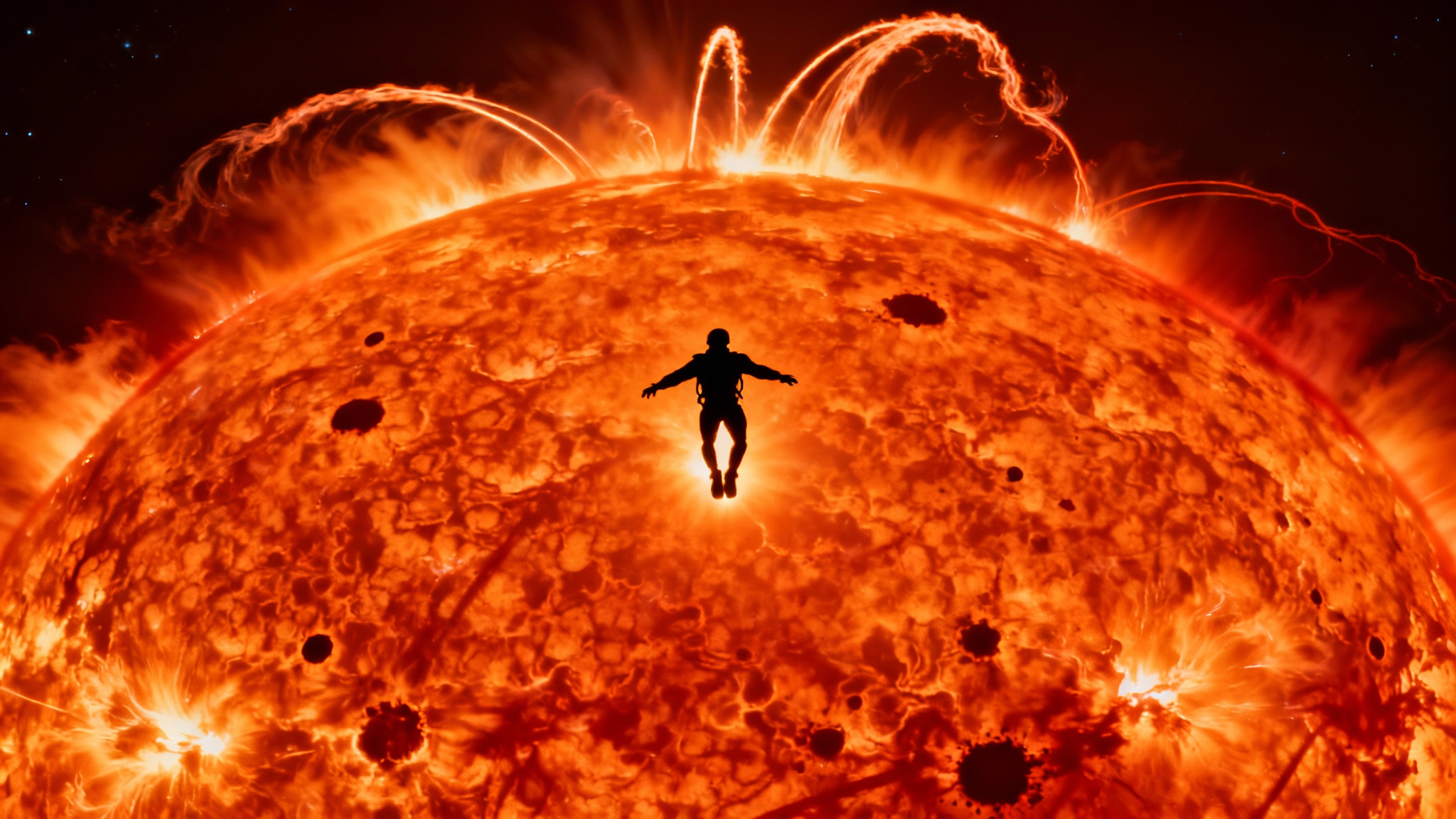 L&#039;« Icare » du ciel : Comment un photographe a capturé un parachutiste en chute libre devant la fournaise du Soleil