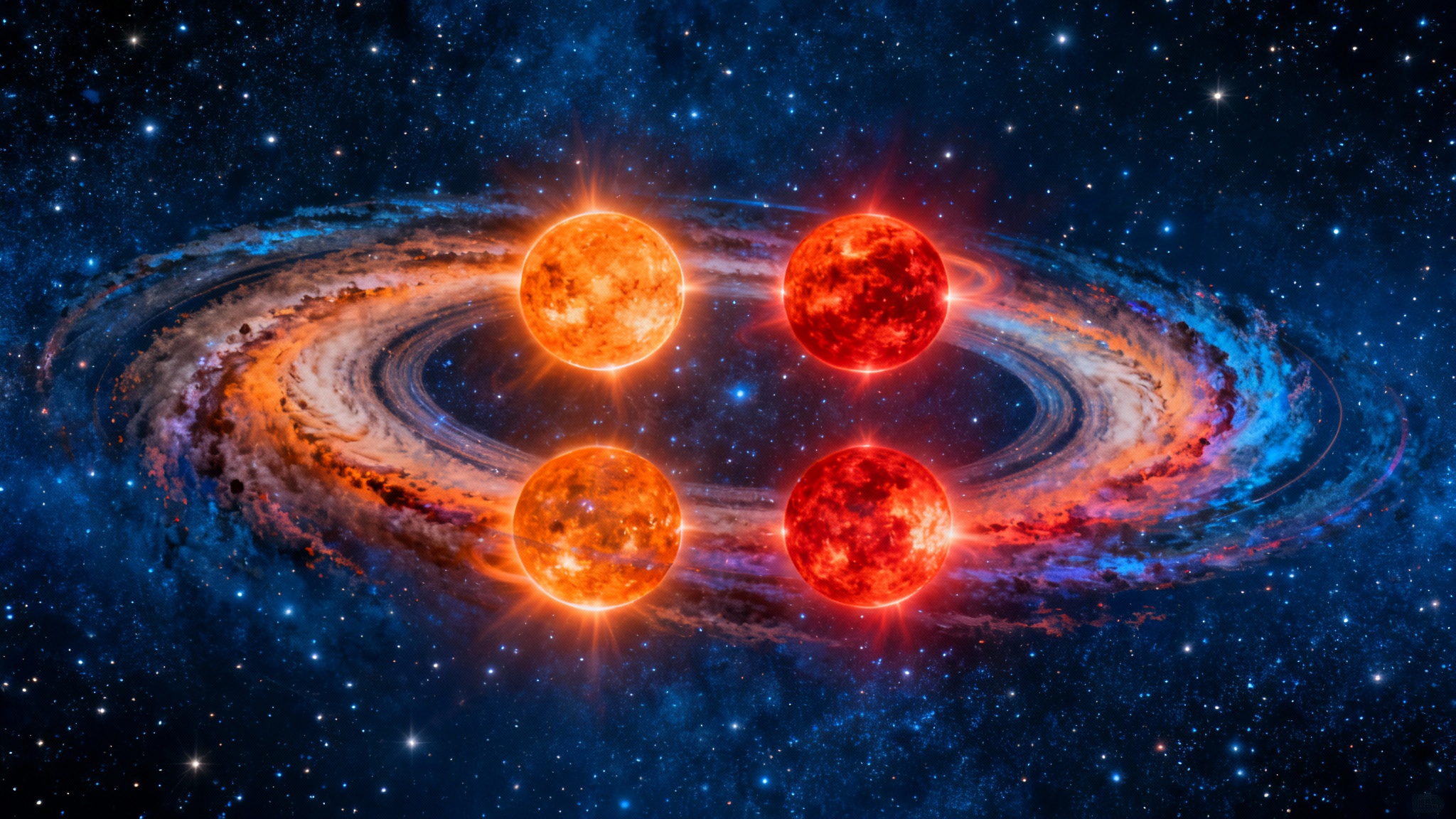 Un système stellaire à quatre étoiles en train de fabriquer une planète : bienvenue dans le chaos cosmique de HD 98800