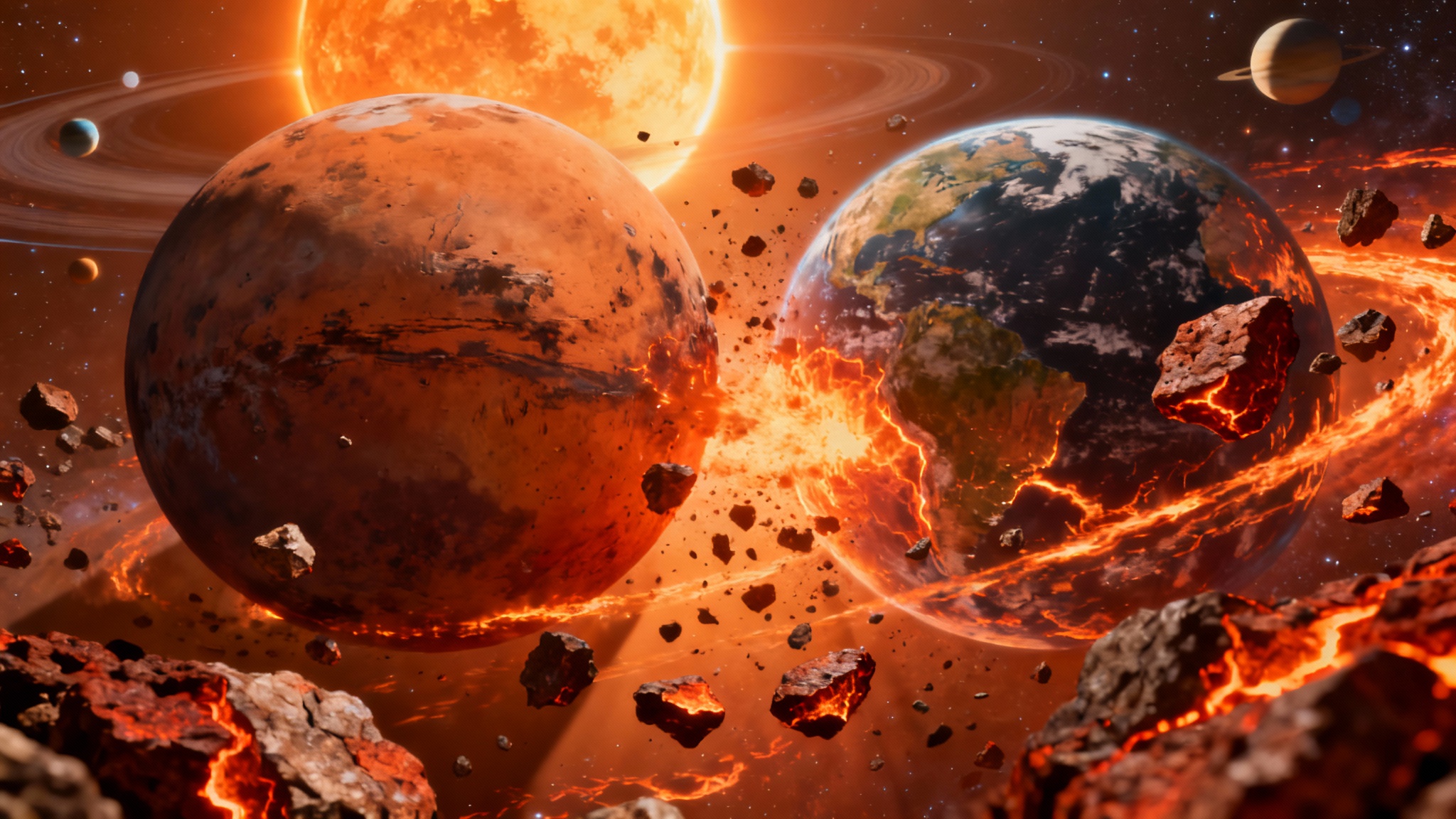 Théia, la planète qui a créé la lune, venait de bien plus près du soleil que la terre