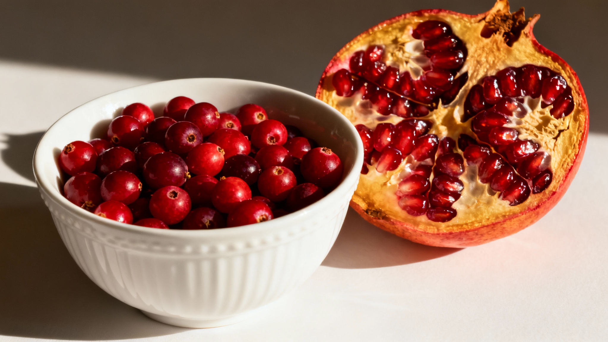 Canneberge ou grenade: le duel nutritionnel des fruits acides pour la vitamine c et les fibres