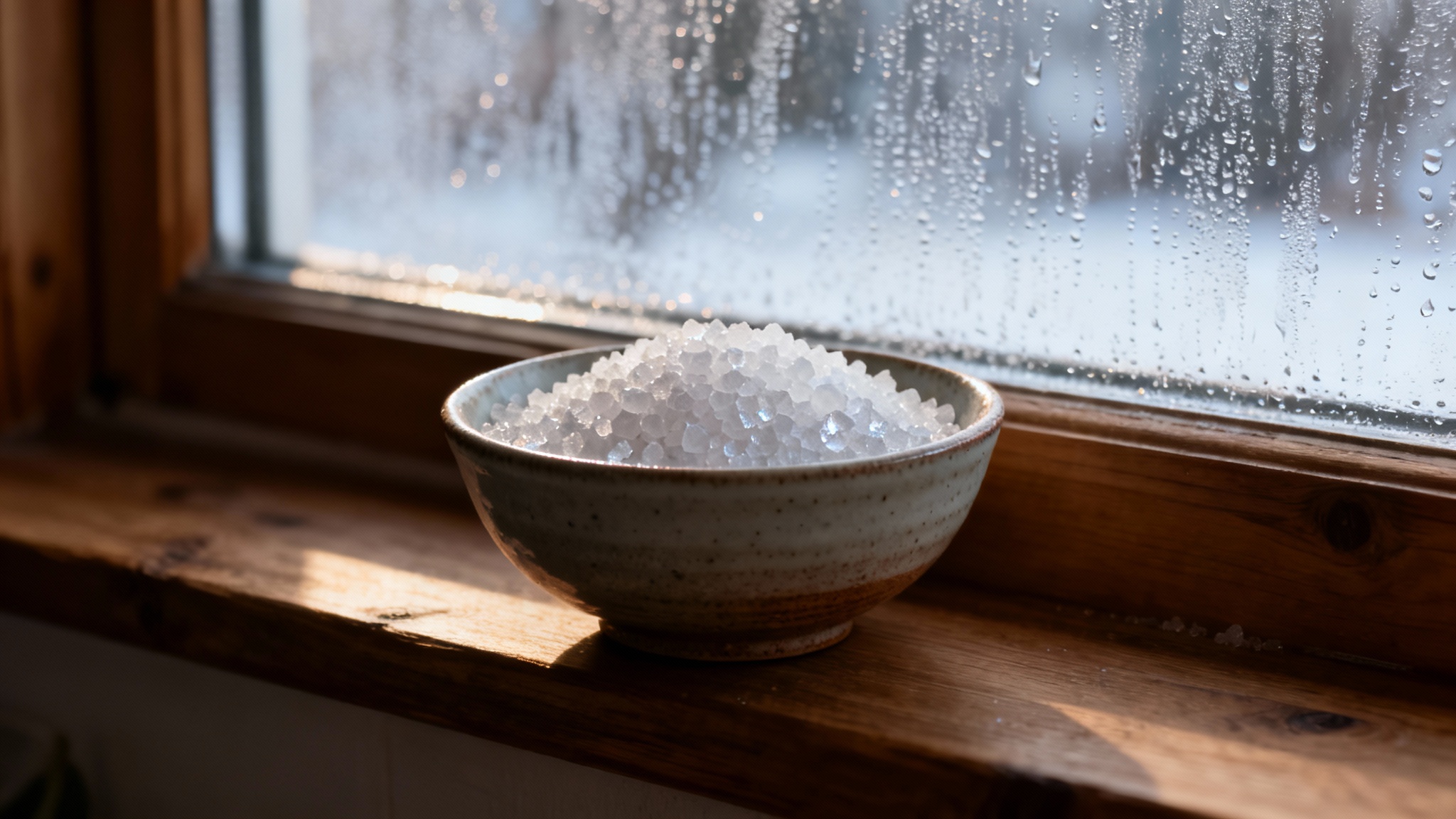 Pourquoi conseille-t-on de mettre un bol de sel sur le bord des fenêtres cet hiver ?