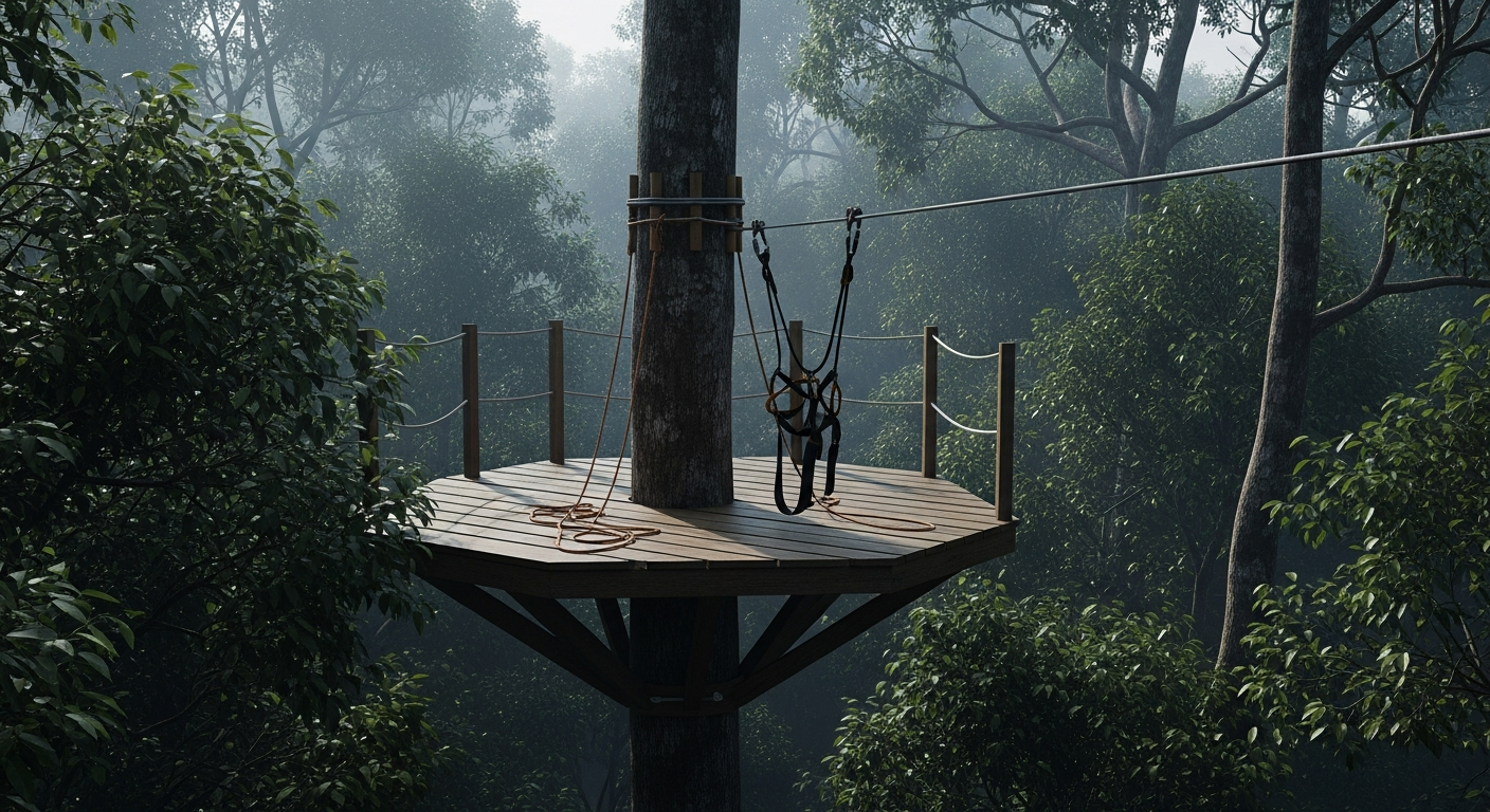 L'attaque fatale en pleine descente de tyrolienne