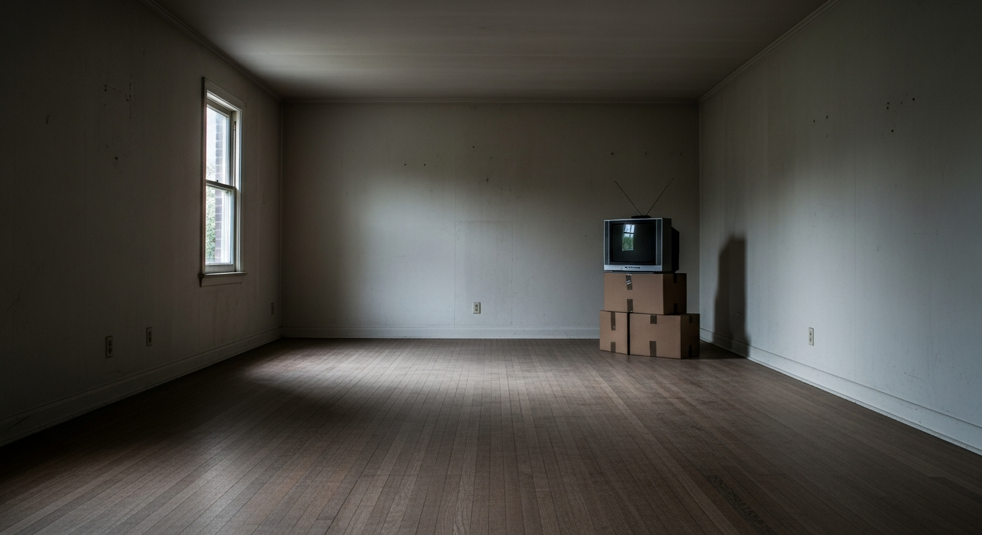 Un appartement vide et un regard "fou"