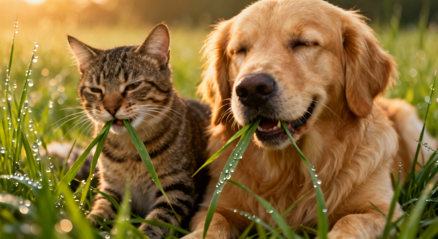 Pourquoi chiens et chats se mettent-ils soudainement à brouter de l'herbe ?